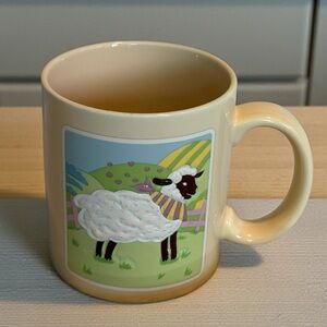 VTG Ceramic Otagiri embossed sheep lamb mug  Farmhouse Cottage Core Easter 12 oz